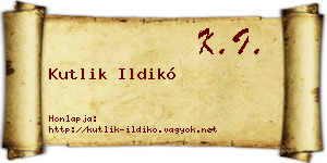 Kutlik Ildikó névjegykártya